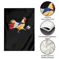 Funny France Soccer Garden Flag Rooster Wearing French Flag Patriotic Football Fan Graphic