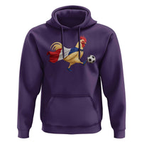 Funny France Soccer Hoodie Rooster Wearing French Flag Patriotic Football Fan Graphic