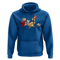 Funny France Soccer Hoodie Rooster Wearing French Flag Patriotic Football Fan Graphic