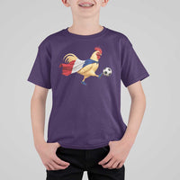 Funny France Soccer T Shirt For Kid Rooster Wearing French Flag Patriotic Football Fan Graphic