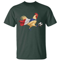 Funny France Soccer T Shirt Rooster Wearing French Flag Patriotic Football Fan Graphic