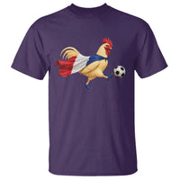 Funny France Soccer T Shirt Rooster Wearing French Flag Patriotic Football Fan Graphic