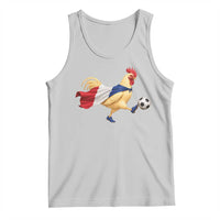 Funny France Soccer Tank Top Rooster Wearing French Flag Patriotic Football Fan Graphic