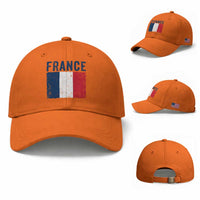 Vintage France Flag Distressed French Pride Patriotic Soccer Fan Graphic Baseball Cap