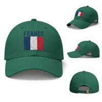 Vintage France Flag Distressed French Pride Patriotic Soccer Fan Graphic Baseball Cap