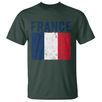 Vintage France Flag Distressed French Pride Patriotic Soccer Fan Graphic T Shirt
