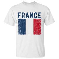 Vintage France Flag Distressed French Pride Patriotic Soccer Fan Graphic T Shirt