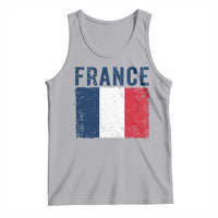 Vintage France Flag Distressed French Pride Patriotic Soccer Fan Graphic Tank Top