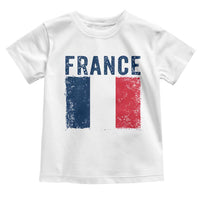 Vintage France Flag Distressed French Pride Patriotic Soccer Fan Graphic Toddler T Shirt