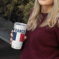 Vintage France Flag Distressed French Pride Patriotic Soccer Fan Graphic Tumbler Cup