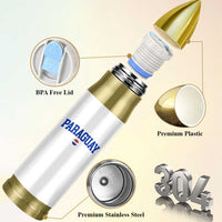 Paraguay Patriotic Flag Bullet Tumbler Soccer Fan Vintage Varsity Sports National Pride Graphic