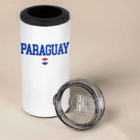 Paraguay Patriotic Flag 4 in 1 Can Cooler Tumbler Soccer Fan Vintage Varsity Sports National Pride Graphic