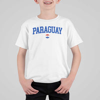 Paraguay Patriotic Flag T Shirt For Kid Soccer Fan Vintage Varsity Sports National Pride Graphic