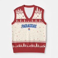 Paraguay Patriotic Flag V-Neck Knit Sweater Vest Soccer Fan Vintage Varsity Sports National Pride Graphic