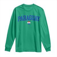 Paraguay Patriotic Flag Long Sleeve Shirt Soccer Fan Vintage Varsity Sports National Pride Graphic