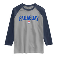 Paraguay Patriotic Flag Raglan Shirt Soccer Fan Vintage Varsity Sports National Pride Graphic