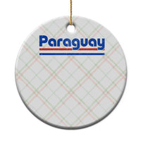 Vintage Paraguay Flag Ceramic Ornament Retro Stripe Patriotic Paraguayan Pride Graphic