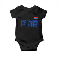 Vintage Paraguay Baby Onesie Retro Typography Patriotic Paraguayan Pride Flag Graphic