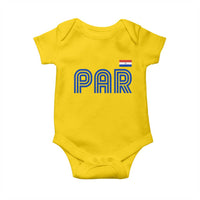 Vintage Paraguay Baby Onesie Retro Typography Patriotic Paraguayan Pride Flag Graphic