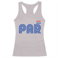 Vintage Paraguay Racerback Tank Top Retro Typography Patriotic Paraguayan Pride Flag Graphic