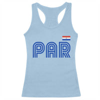 Vintage Paraguay Racerback Tank Top Retro Typography Patriotic Paraguayan Pride Flag Graphic