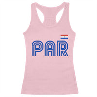 Vintage Paraguay Racerback Tank Top Retro Typography Patriotic Paraguayan Pride Flag Graphic