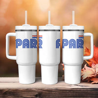 Vintage Paraguay Tumbler With Handle Retro Typography Patriotic Paraguayan Pride Flag Graphic