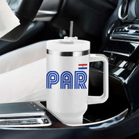 Vintage Paraguay Tumbler With Handle Retro Typography Patriotic Paraguayan Pride Flag Graphic