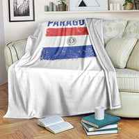 Vintage Paraguay Flag Distressed Paraguayan Pride Patriotic Soccer Fan Graphic Throw Blanket