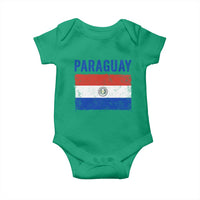 Vintage Paraguay Flag Distressed Paraguayan Pride Patriotic Soccer Fan Graphic Baby Onesie