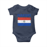 Vintage Paraguay Flag Distressed Paraguayan Pride Patriotic Soccer Fan Graphic Baby Onesie