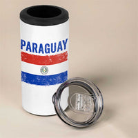 Vintage Paraguay Flag Distressed Paraguayan Pride Patriotic Soccer Fan Graphic 4 in 1 Can Cooler Tumbler