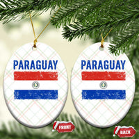 Vintage Paraguay Flag Distressed Paraguayan Pride Patriotic Soccer Fan Graphic Ceramic Ornament