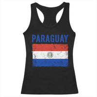 Vintage Paraguay Flag Distressed Paraguayan Pride Patriotic Soccer Fan Graphic Racerback Tank Top