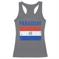 Vintage Paraguay Flag Distressed Paraguayan Pride Patriotic Soccer Fan Graphic Racerback Tank Top