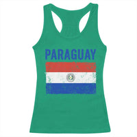 Vintage Paraguay Flag Distressed Paraguayan Pride Patriotic Soccer Fan Graphic Racerback Tank Top