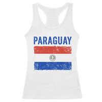 Vintage Paraguay Flag Distressed Paraguayan Pride Patriotic Soccer Fan Graphic Racerback Tank Top