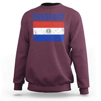 Vintage Paraguay Flag Distressed Paraguayan Pride Patriotic Soccer Fan Graphic Sweatshirt