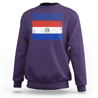 Vintage Paraguay Flag Distressed Paraguayan Pride Patriotic Soccer Fan Graphic Sweatshirt