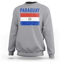 Vintage Paraguay Flag Distressed Paraguayan Pride Patriotic Soccer Fan Graphic Sweatshirt