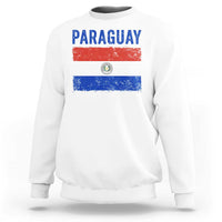 Vintage Paraguay Flag Distressed Paraguayan Pride Patriotic Soccer Fan Graphic Sweatshirt