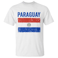 Vintage Paraguay Flag Distressed Paraguayan Pride Patriotic Soccer Fan Graphic T Shirt