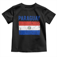 Vintage Paraguay Flag Distressed Paraguayan Pride Patriotic Soccer Fan Graphic Toddler T Shirt