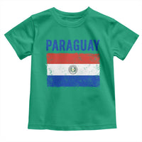 Vintage Paraguay Flag Distressed Paraguayan Pride Patriotic Soccer Fan Graphic Toddler T Shirt