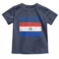 Vintage Paraguay Flag Distressed Paraguayan Pride Patriotic Soccer Fan Graphic Toddler T Shirt
