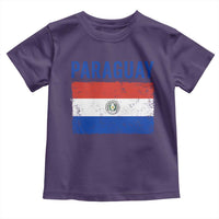 Vintage Paraguay Flag Distressed Paraguayan Pride Patriotic Soccer Fan Graphic Toddler T Shirt