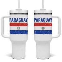 Vintage Paraguay Flag Distressed Paraguayan Pride Patriotic Soccer Fan Graphic Tumbler With Handle