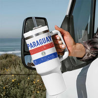 Vintage Paraguay Flag Distressed Paraguayan Pride Patriotic Soccer Fan Graphic Tumbler With Handle