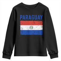 Vintage Paraguay Flag Distressed Paraguayan Pride Patriotic Soccer Fan Graphic Youth Sweatshirt