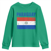 Vintage Paraguay Flag Distressed Paraguayan Pride Patriotic Soccer Fan Graphic Youth Sweatshirt